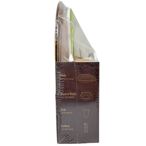 Panda Design 5 -piece kids Dinnerware Set Bamboo Ware Eco-Friendly Biodegradable - Picture 4 of 5